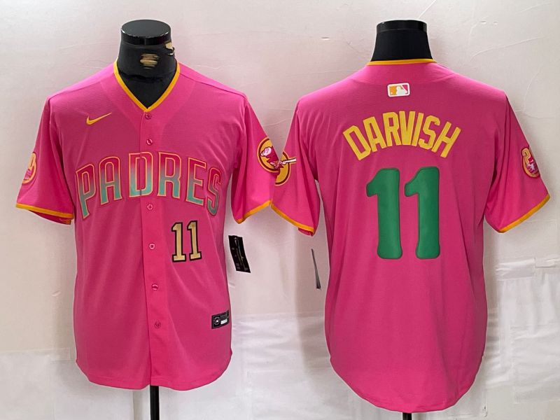 Men San Diego Padres #11 Darvish Pink Jointly 2024 Nike MLB Jersey style 3->san diego padres->MLB Jersey